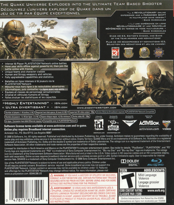 Enemy Territory : Quake Wars dos