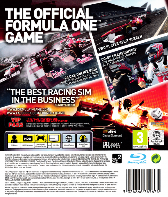 F1 2011 - Dos