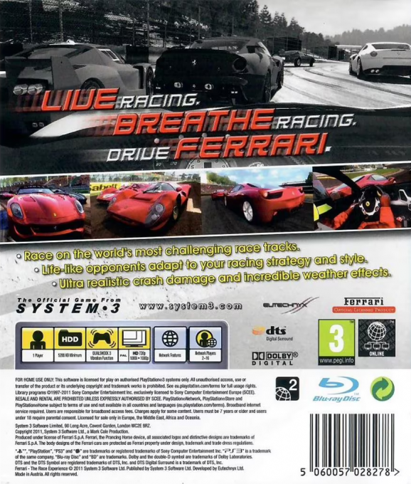 Ferrari : The Race Experience - Dos