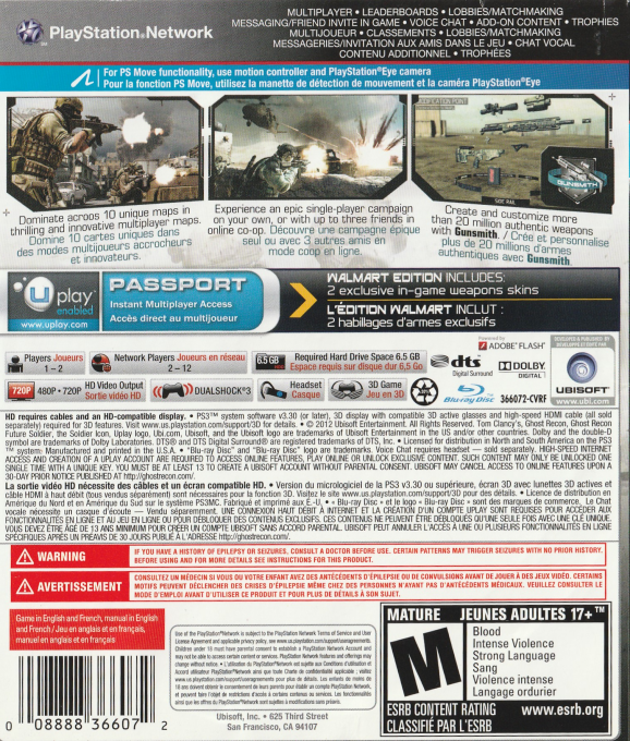 Ghost Recon : Future Soldier - Dos