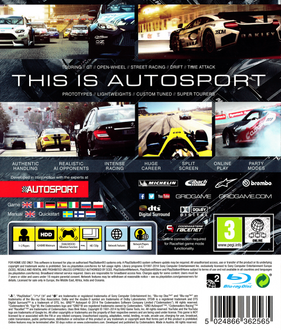 GRID : Autosport - Dos