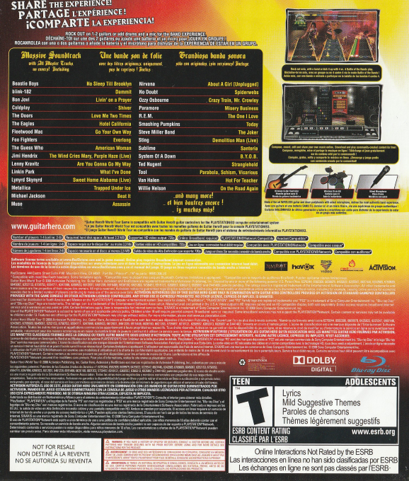 Guitar Hero : World Tour - Dos