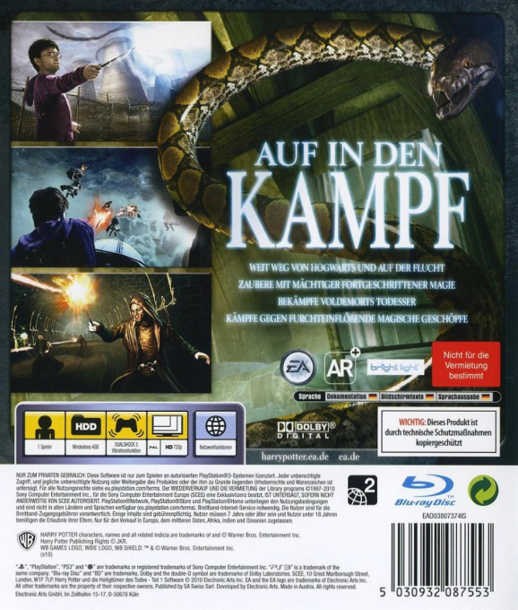 Harry Potter et les Reliques De La Mort : Première Partie - Dos