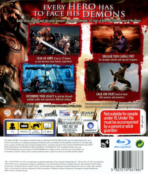 La Légende De Beowulf : Le Jeu - Dos