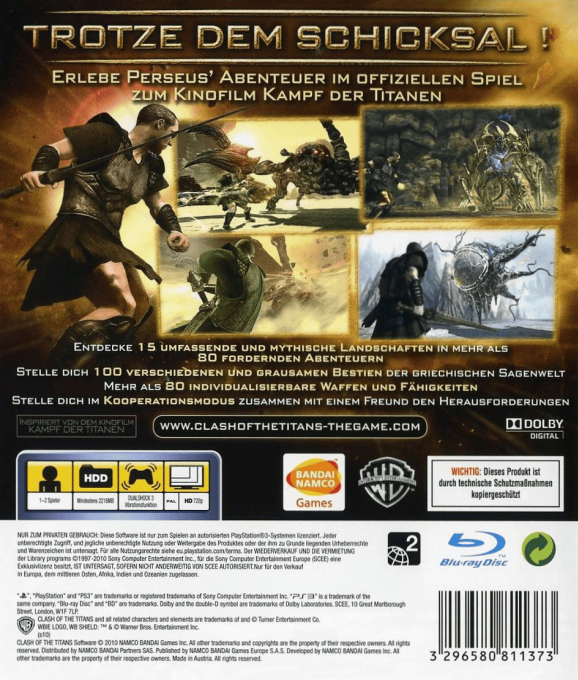 Le Choc des Titans : Le Jeu Vidéo dos