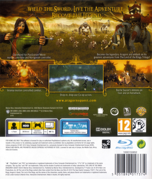 Le Seigneur des Anneaux : La Quête d'Aragorn dos
