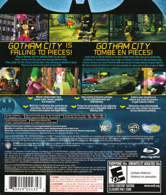 LEGO Batman : Le Jeu Vidéo dos