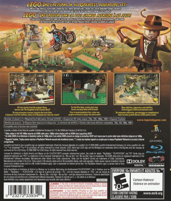 LEGO Indiana Jones 2 : L'aventure Continue dos