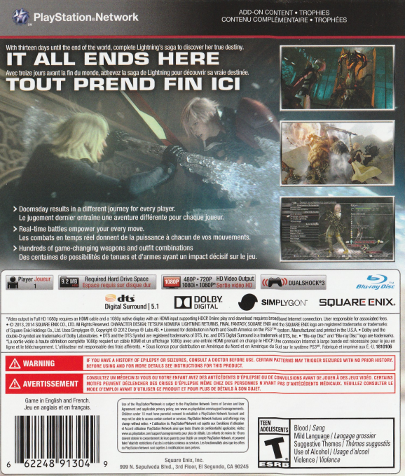 Lightning Returns : Final Fantasy XIII dos