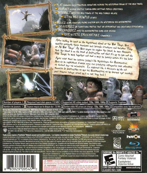 Max et les Maximonstres - Dos