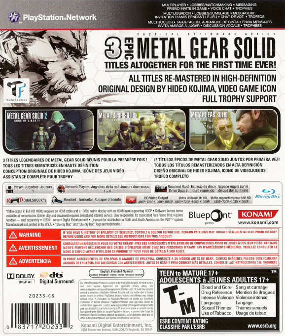 Metal Gear Solid HD Collection dos