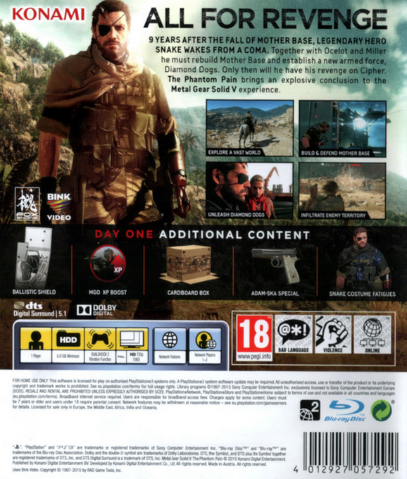 Metal Gear Solid V : The Phantom Pain dos