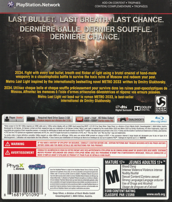 Metro : Last Light dos