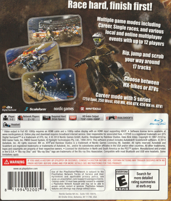 Mx Vs Atv Supercross dos