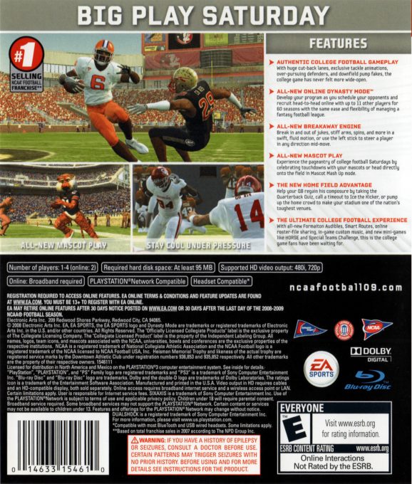 Ncaa Football 09 dos