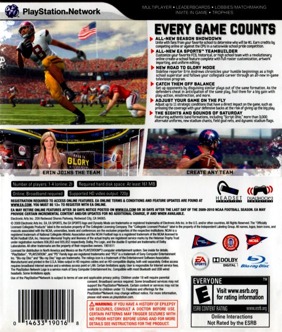 Ncaa Football 10 dos