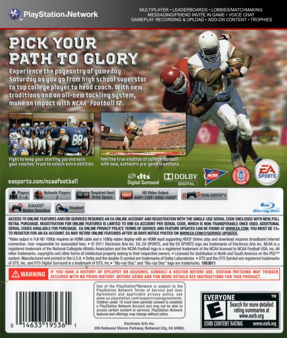 Ncaa Football 12 dos