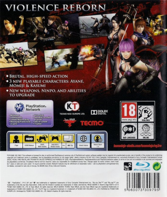 Ninja Gaiden 3 : Razor's Edge dos