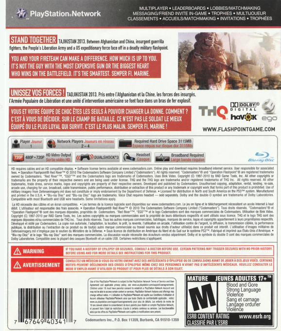 Operation Flashpoint : Red River dos