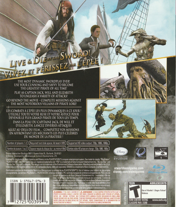Pirates des Caraïbes : Jusqu'au Bout du Monde - Dos