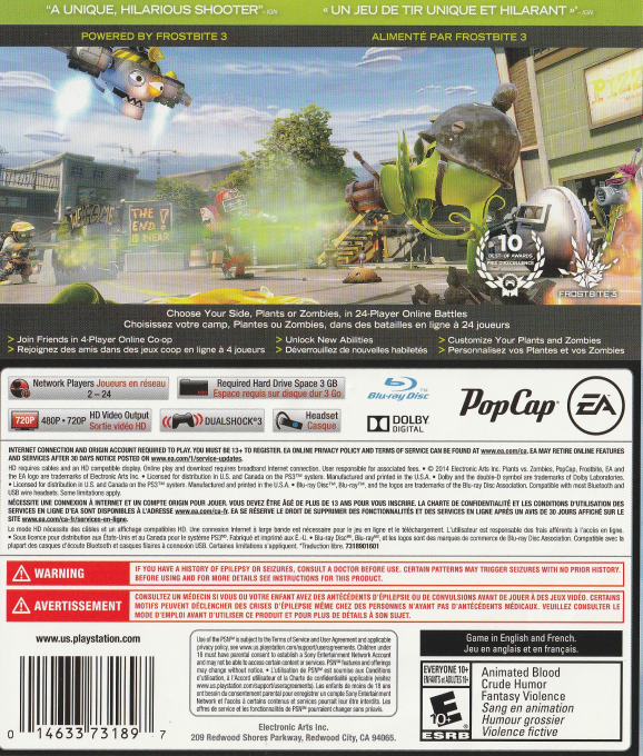 Plants vs Zombies : Garden Warfare dos