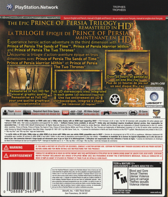 Prince Of Persia Trilogy dos