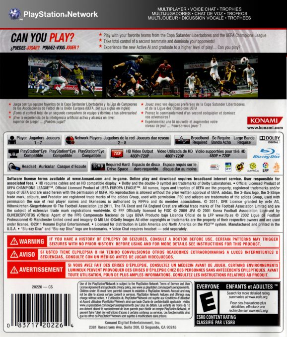 Pro Evolution Soccer 2012 dos