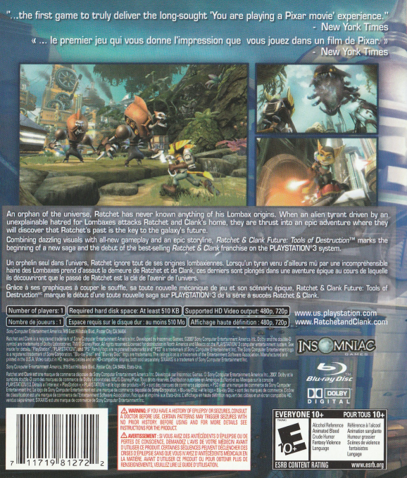 Ratchet & Clank : Opération Destruction dos