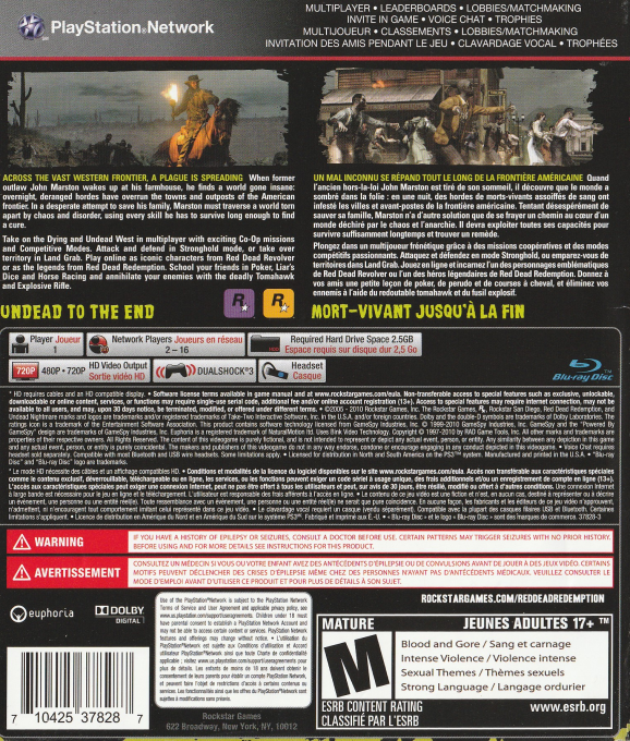 Red Dead Redemption : Undead Nightmare dos