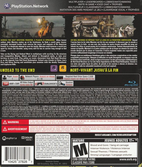 Red Dead Redemption : Undead Nightmare dos