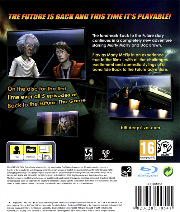 Retour vers le Futur : Le Jeu - Dos