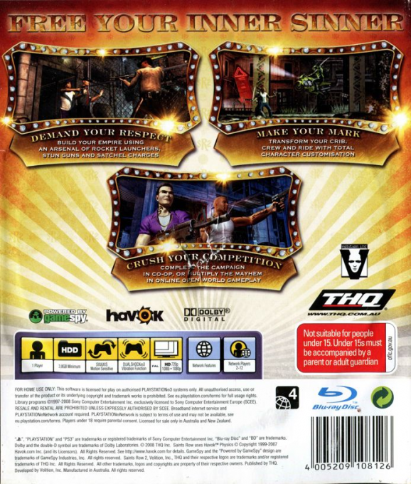 Saints Row 2 : Ultor Démasqué dos