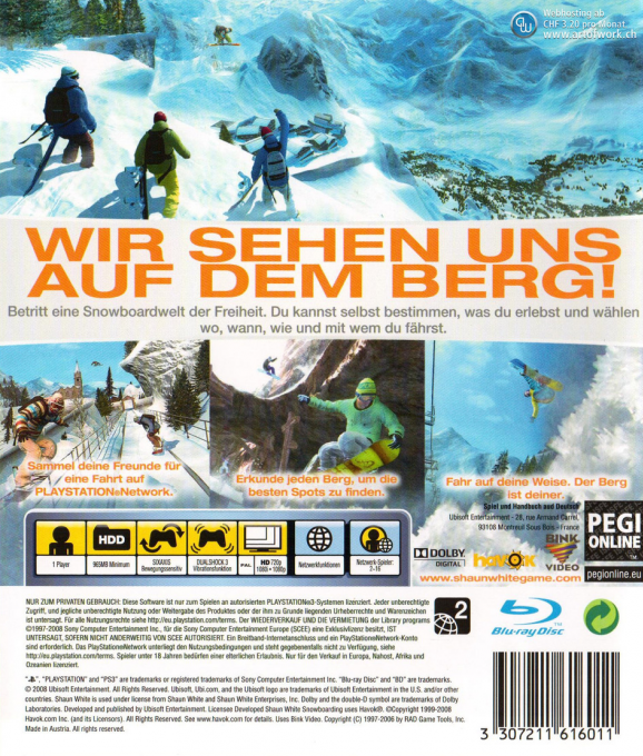 Shaun White Snowboarding - Dos