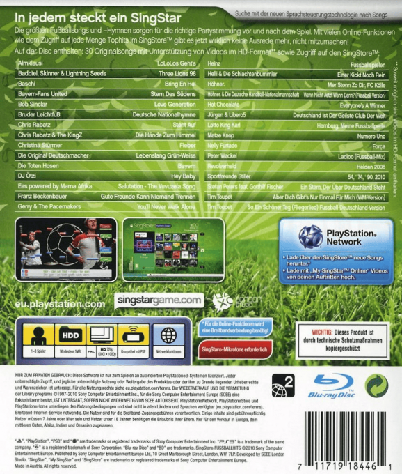 SingStar Fussballhits - Dos