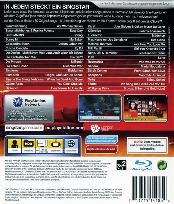 SingStar Made in Germany dos
