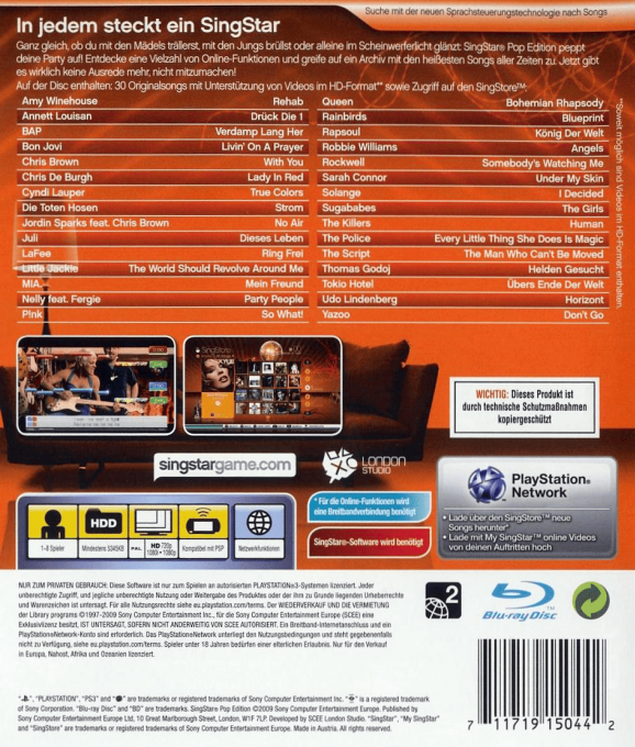 Singstar Pop Edition - Dos