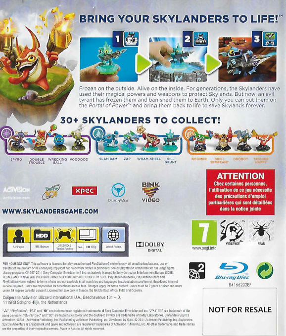 Skylanders : Spyro's Adventure - Dos