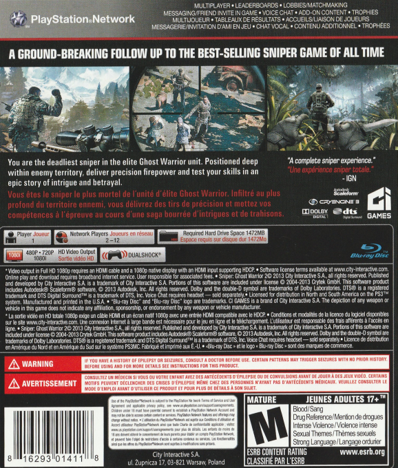 Sniper : Ghost Warrior - Dos