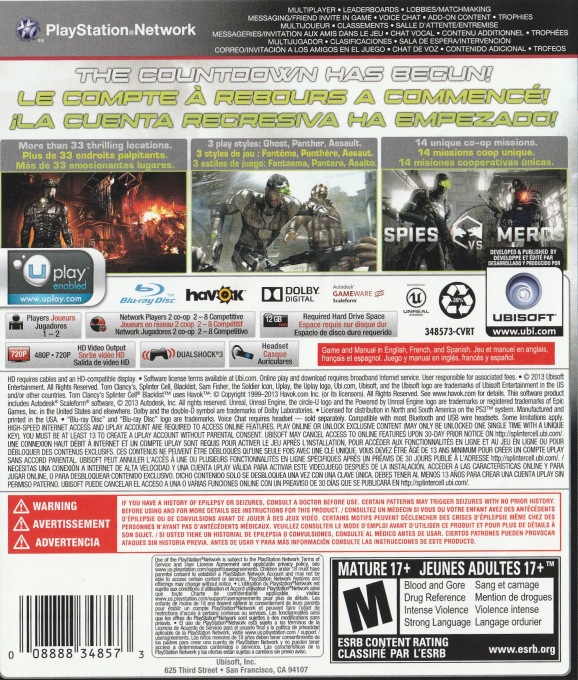 Splinter Cell Blacklist - Dos