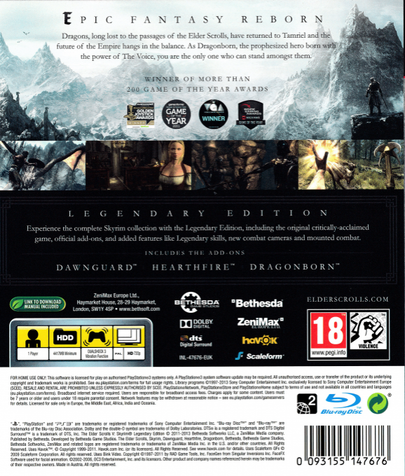 The Elder Scrolls V : Skyrim - Dragonborn dos