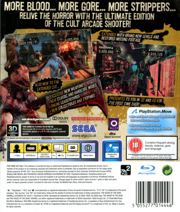 The House of the Dead : Overkill - Extended Cut dos