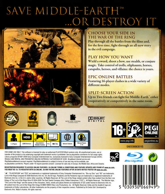 The Lord of the Rings : Conquest dos