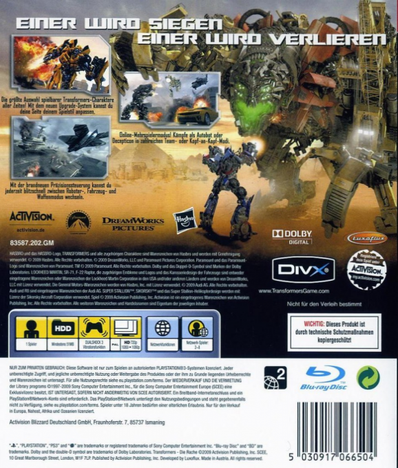 Transformers : La Revanche - Dos