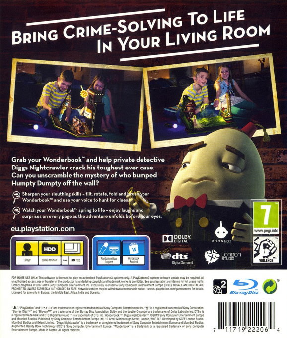 Wonderbook : Diggs Détective Privé - Dos