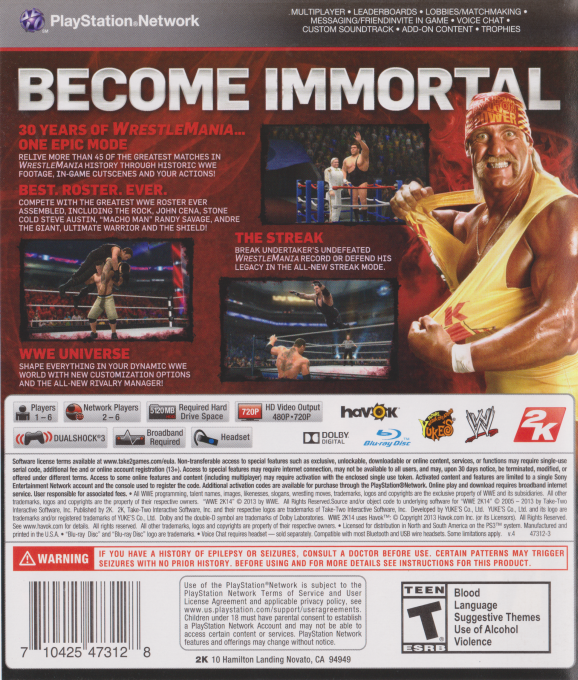 Wwe 2k14 dos
