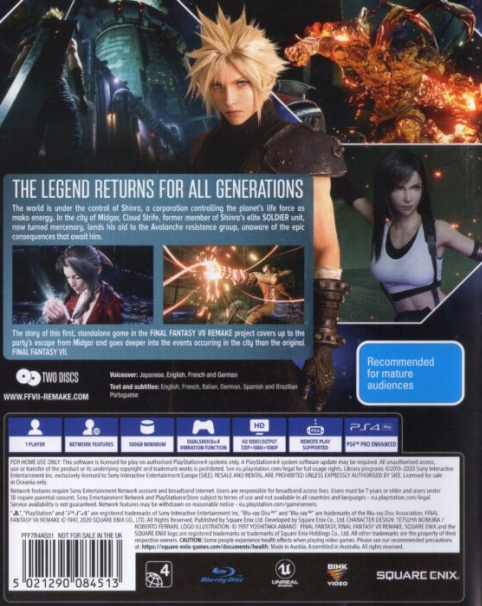 Final Fantasy 7 -  Remake - Dos