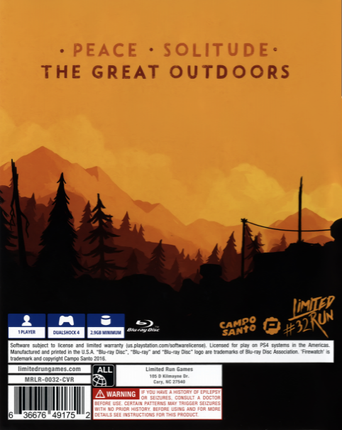 Firewatch - Dos