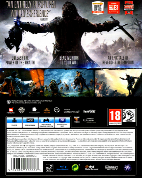Middle-Earth - Shadow of Mordor - Dos