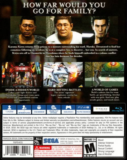 Yakuza 6 : The Song of Life dos