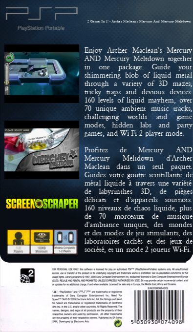 2 Games in 1! : Archer Maclean's Mercury & Mercury Meltdown - Dos